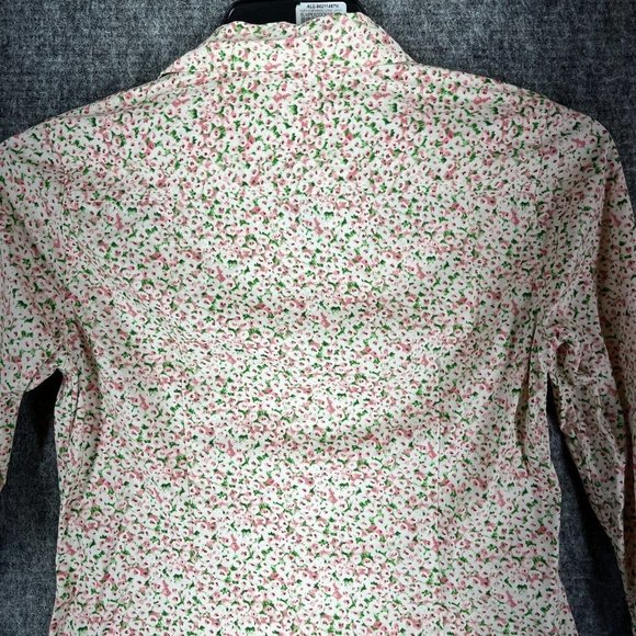 Talbots Floral Button Down Shirt - Cream and Pink - Picture 4 of 12
